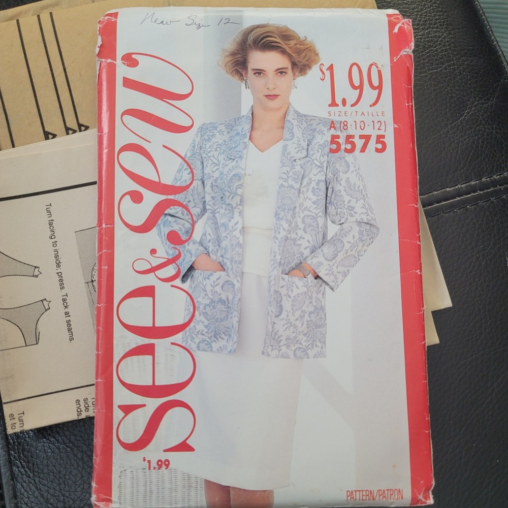 Vintage See & Sew Butterick 5575 Jacket Top Skirt Pattern Size 8 10 12 Uncut